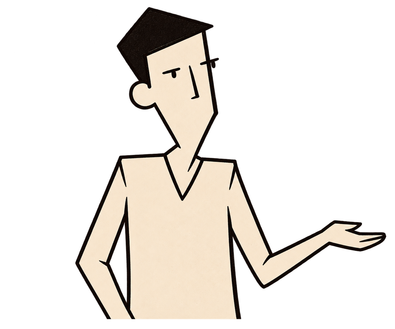 Our character with a knowing look