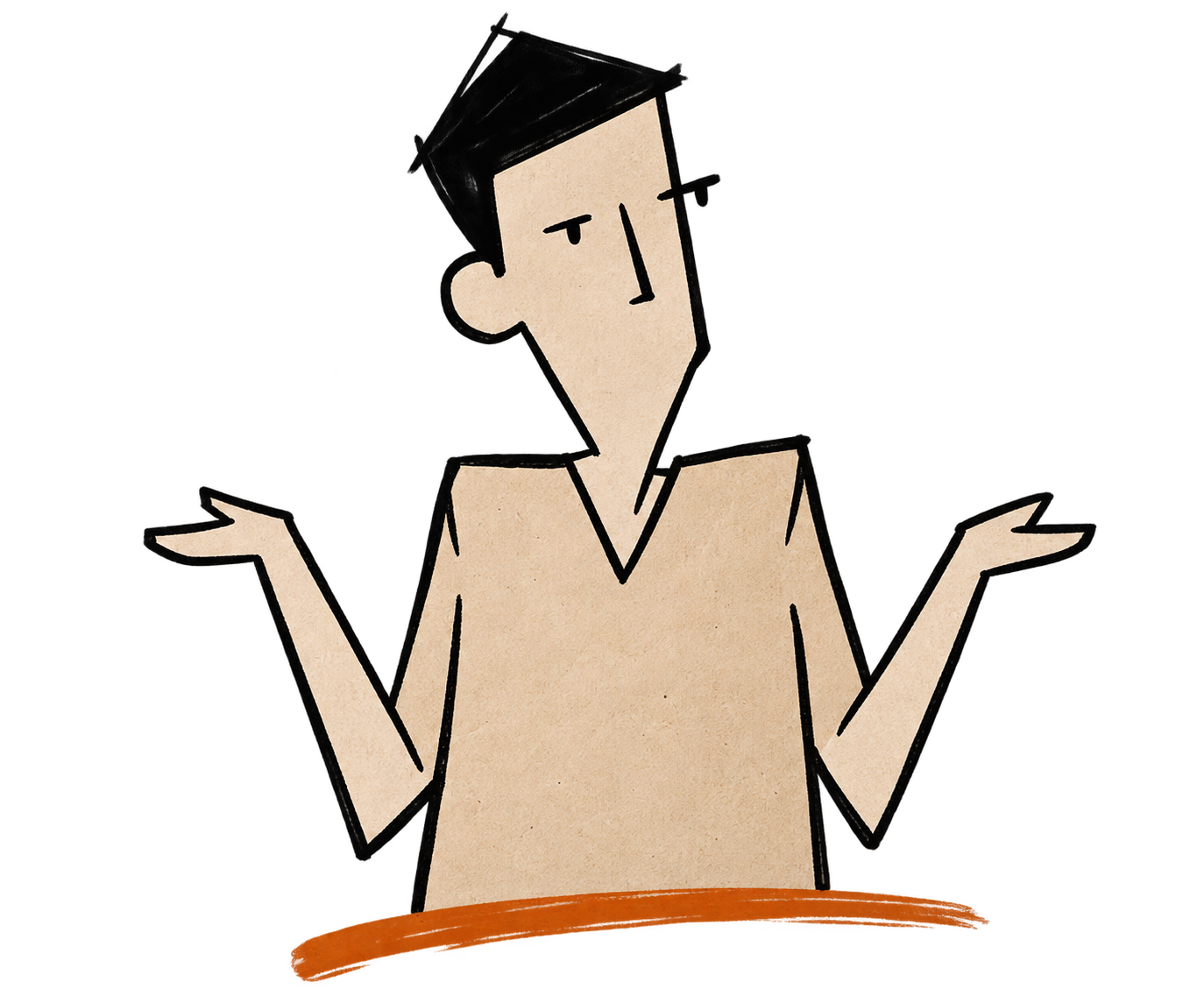 Our Just Because guy, with his signature shrug